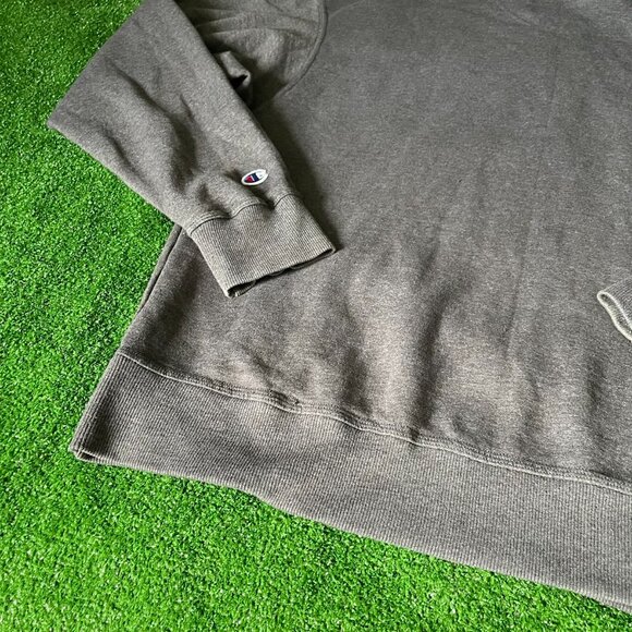 Champion Long Sleeve Powerblend Fleece Iconic Logo Grey Hoodie Sweatshirt Size L - Picture 13 of 14